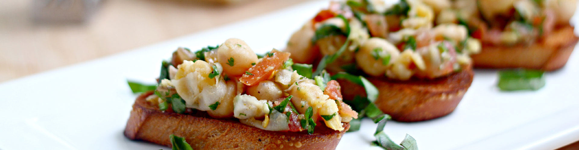 Lemon Herb Chickpea Bruschetta – Pereg Natural Foods & Spices