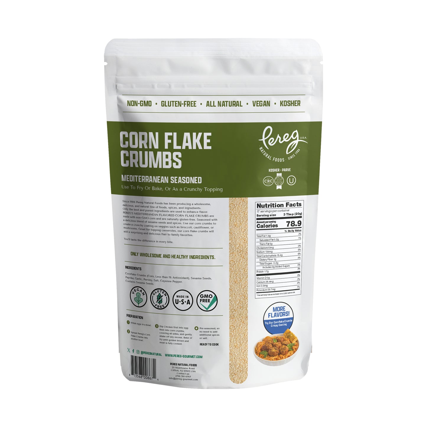 Corn Flake Crumbs - Mediterranean Seasoned
